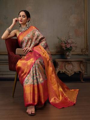 Multicolor Woven Design Woven Design Silk Blend Saree 1