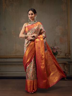 Multicolor Woven Design Woven Design Silk Blend Saree 2