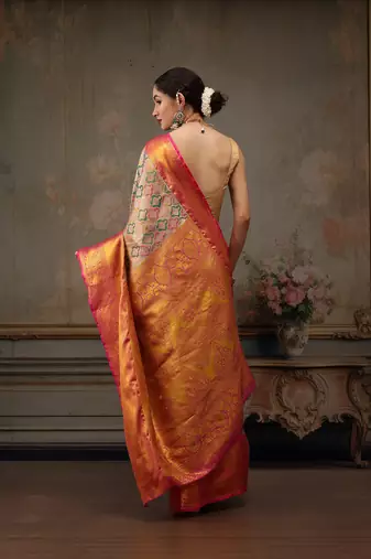 Multicolor Woven Design Woven Design Silk Blend Saree