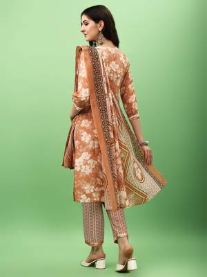 Cotton Fabric Printed work Straight cut Kurta, Pant and Dupatta Set 2