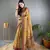 Yellow Cotton Blend Designer Zari Weaving Rich Pallu Saree With Blouse