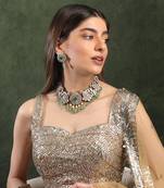 Victorian finish green necklace set