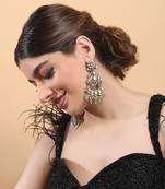 Polki & green jade earrings