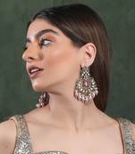 Pink & golden classic polki earrings