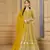 Yellow embroidered faux georgette salwar suit with Dupatta