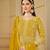 Yellow color faux georgette salwar suits with faux georgette dupatta