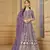 Purple embroidered faux georgette salwar suit with Dupatta