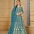 Blue color faux georgette salwar suits with faux georgette dupatta