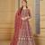 Rust color faux georgette salwar suits with faux georgette dupatta