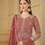Rust color faux georgette salwar suits with faux georgette dupatta