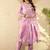 women lavender silk blend solid embroidered a-line kurta trouser with dupatta