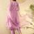 women lavender silk blend solid embroidered a-line kurta trouser with dupatta