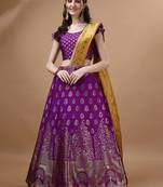 PURPLE BROCADE FABRIC