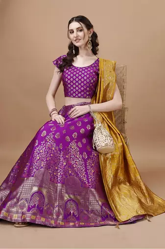 PURPLE BROCADE FABRIC