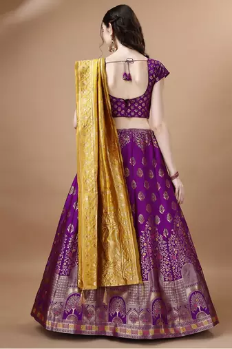 PURPLE BROCADE FABRIC