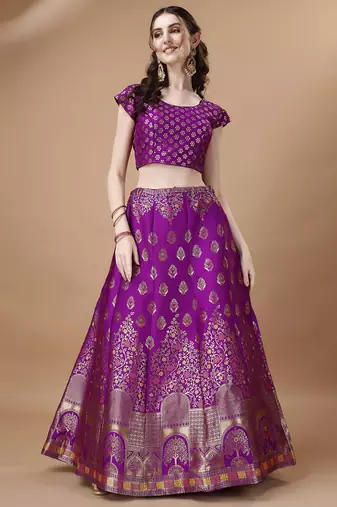 PURPLE BROCADE FABRIC