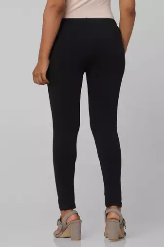 Four way Black solid cotton leggings