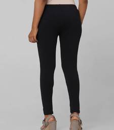 Four way Black solid cotton leggings