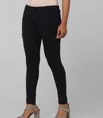 Four way Black solid cotton leggings