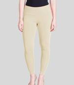 Four Way Cream solid cotton leggings