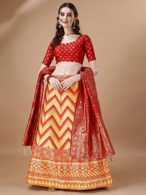 YELLOW BROCADE FABRIC 1
