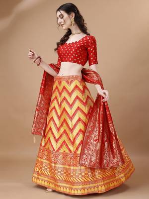 YELLOW BROCADE FABRIC 2