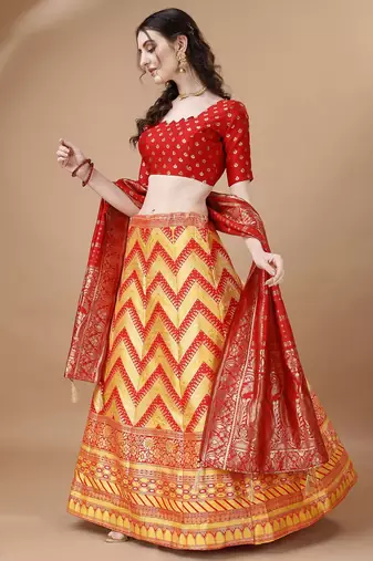 YELLOW BROCADE FABRIC