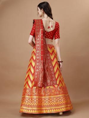 YELLOW BROCADE FABRIC 3