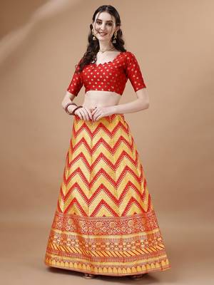 YELLOW BROCADE FABRIC 4