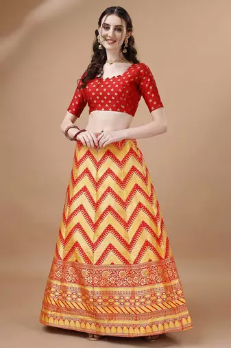 YELLOW BROCADE FABRIC