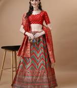 GREEN BROCADE FABRIC