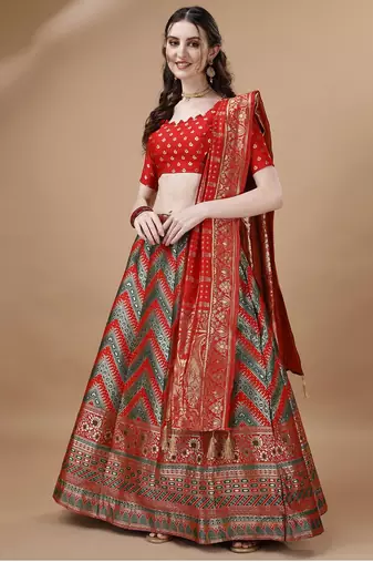 GREEN BROCADE FABRIC
