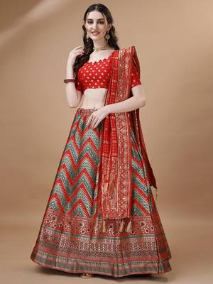 GREEN BROCADE FABRIC 3