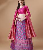 ROYAL BLUE BROCADE FABRIC