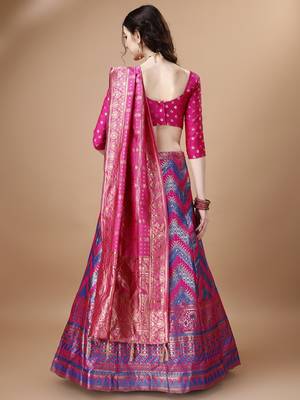 ROYAL BLUE BROCADE FABRIC 4