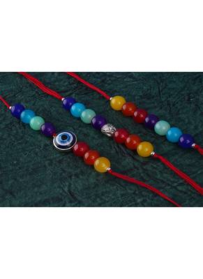 3 fashion 7 chakra with evil eye and buddha rakhi for rakshabandhan festival bhaiya rakhi 2