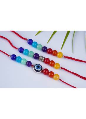 3 fashion 7 chakra with evil eye and buddha rakhi for rakshabandhan festival bhaiya rakhi 4
