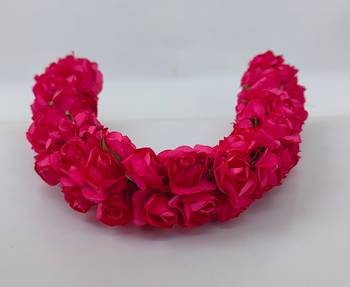 Pink rose gajra 1