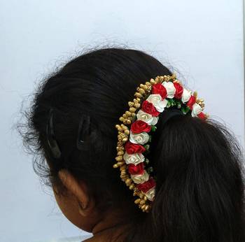 Multicolor bridal hair gajra 2