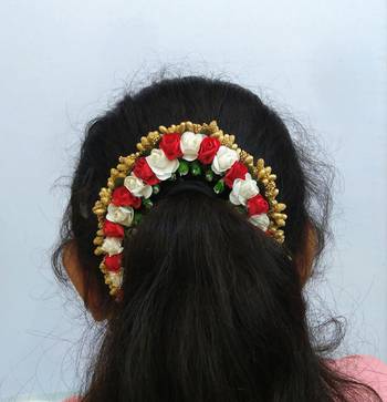 Multicolor bridal hair gajra 3