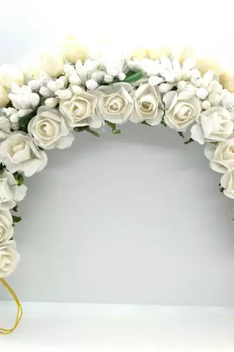 White bridal gajra