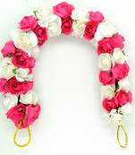 Pink & white rose gajra