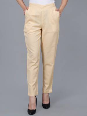 Beige Cotton Pant - Flax 1