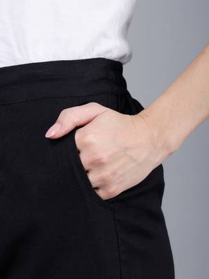 Black Cotton Pant - Flax 4