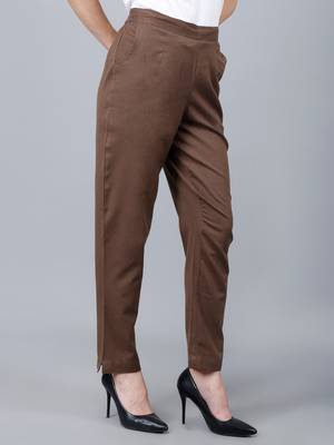 Brown Cotton Pant - Flax 2