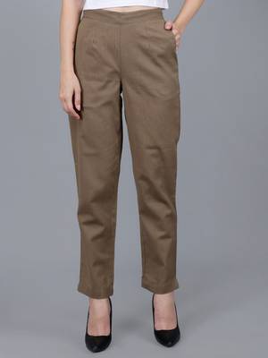 Brown Cotton Pant - Flax 2
