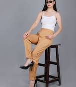 Brown Cotton Pant - Flax