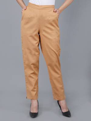 Brown Cotton Pant - Flax 2
