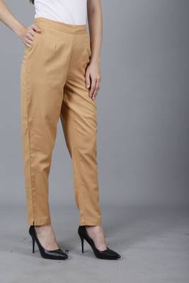 Brown Cotton Pant - Flax 3