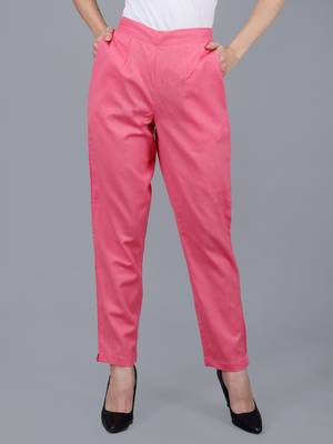 pink Cotton Pant - Flax 1